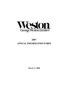 S&P/TSX 60 Index / Weston family / George Weston Limited / S&P/TSX Composite Index / Real Canadian Superstore / No Frills / Loblaws / Weston / Maxi / Economy of Canada / Loblaw Companies / Canada