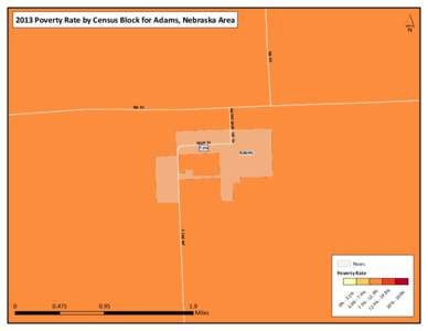 ´  2013 Poverty Rate by Census Block for Adams, Nebraska Area NE-43