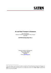 Air and Road Transport in Botswana 1