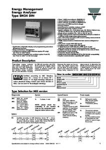 Energy Management Energy Analyzer Type EM24 DIN • Application adaptable display and programming procedure (Easyprog function)