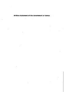 Written Statement of the Covernment of Samoa  P E R W h i MISSION OF SANOA