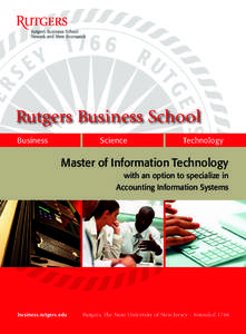 Rutgers Business School Business Science  Technology