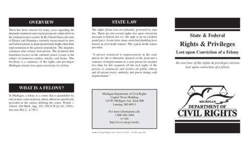 OVERVIEW  STATE LAW There has been concern for many years regarding the disparate treatment some racial groups are subjected to in