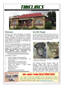 TIMELINES  The Quarterly Newsletter of the Murwillumbah Historical Society April 2015 Vol. 3 No. 4