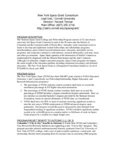 American Association of State Colleges and Universities / Ithaca /  New York / Higher education / Association of American Universities / Cornell University / Syracuse University / National Space Grant College and Fellowship Program / City University of New York / Sciencenter / Middle States Association of Colleges and Schools / Association of Public and Land-Grant Universities / New York