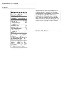 Label: Souper Natural Corn Chowder