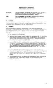 Administrative Agreement on the Federal Gas Tax Fund - Canada - Yukon