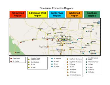 Diocese of Edmonton Regions Yellowhead Region Edmonton West Region