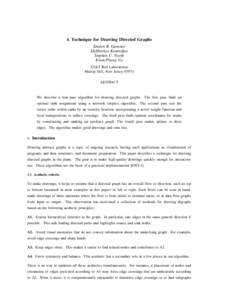 A Technique for Drawing Directed Graphs Emden R. Gansner Eleftherios Koutsofios Stephen C. North Kiem-Phong Vo AT&T Bell Laboratories