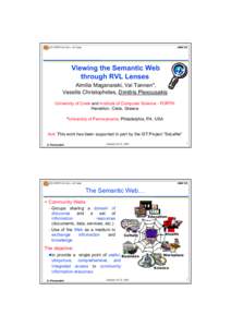 ICS-FORTH & Univ. of Crete  ISWC’03 Viewing the Semantic Web through RVL Lenses