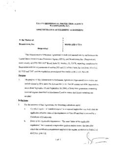 EPA--Broadcrown Settlement Agreement