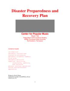 Emergency management / Disaster preparedness / Humanitarian aid / Occupational safety and health / Emergency procedure / Business continuity planning / Disaster recovery / Fire alarm system / Emergency / Management / Public safety / Safety