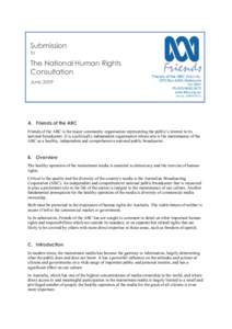 Submission to The National Human Rights Consultation June 2009