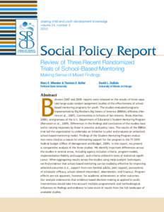 Social Policy Report, Vol. 24, Number3