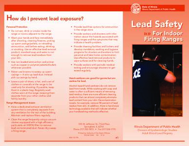 State of Illinois Illinois Department of Public Health How do I prevent lead exposure? Personal Protection • Do not eat, drink or smoke inside the