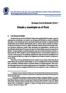 Domingo García Belaunde (Perú) *  Estado y municipio en el Perú I.