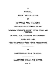 Voyages and Travels`Volume IV