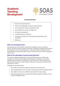Academic Teaching Development Learning Outcomes 