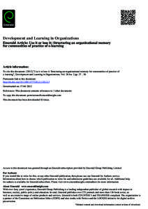 Ontology / Educational psychology / Semantic Web / Management / Knowledge management / Organizational learning / Community of practice / Organizational memory / Knowledge engineering / Knowledge / Information / Science