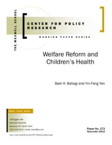 Welfare and poverty / Government / Temporary Assistance for Needy Families / Welfare reform / United States / Poverty / Personal Responsibility and Work Opportunity Act / Aid to Families with Dependent Children / Welfare dependency / Federal assistance in the United States / United States Department of Health and Human Services / Economy of the United States