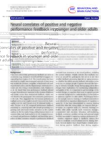 Neural correlates of positive and negative performance feedback in younger and older adults