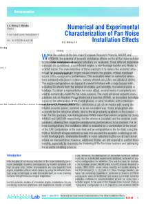 Aeroacoustics  Numerical and Experimental Characterization of Fan Noise Installation Effects