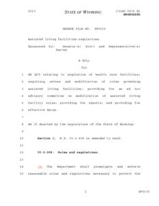 2013 General Session - Engrossed Version - SF0135 - Assisted living facilities-regulations.