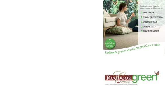 Please place postage stamp here Redbook green® carpets make a world of difference in: