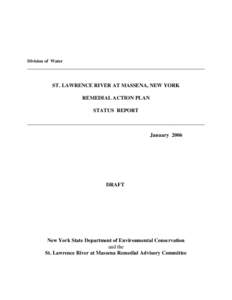 St. Lawrence River At Massena, NY RAP Status Report - January 2006