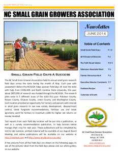 NCSGGA NEWSLETTER | JuneNC SMALL GRAIN GROWERS ASSOCIATION Newsletter