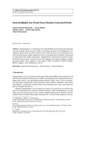 J. Autom. Reasoning manuscript No. (will be inserted by the editor) Semi-intelligible Isar Proofs from Machine-Generated Proofs Jasmin Christian Blanchette · Sascha Böhme · Mathias Fleury · Steffen Juilf Smolka ·