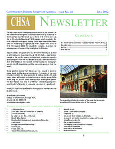 Construction History Society of America  July 2012 Issue No. 20