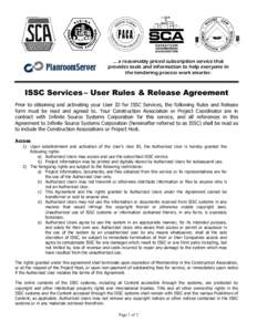 ISSC Services – User Rules & Release Agreement