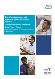 Transforming urgent and emergency care depending services in Insert heading England