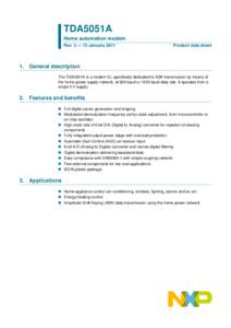 TDA5051A Home automation modem Rev. 5 — 13 January 2011 Product data sheet