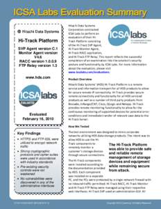 Hi-Track Platform SVP Agent version C.1 Monitor Agent version V4.6 RACC version[removed]FTP Relay version 1.3