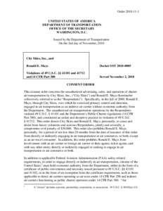 Federal Aviation Regulations / Airline / Aviation / Transport / Air Charter Association of North America / Aviation law / Code of Federal Regulations / Federal Aviation Administration