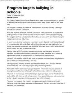 Centretown News Online - Program targets bullying in schools