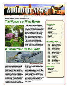 November 2013	  Mecklenburg Audubon Society, P.O. Box[removed], Charlotte, NC[removed]Vol 19(3)