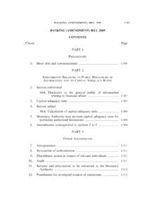 BANKING (AMENDMENT) BILL[removed]C301 BANKING (AMENDMENT) BILL 2005 CONTENTS