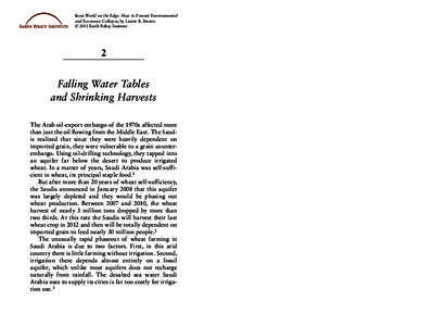 from World on the Edge: How to Prevent Environmental and Economic Collapse, by Lester R. Brown © 2011 Earth Policy Institute 2