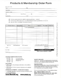 Products & Membership Order Form (Please Type or Print) Name Title