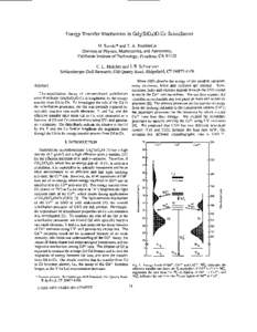 Energy Transfer Mechanism in Gd2(Si04)0:Ce Scintillators H. Suzuki* and T. A. Tombrello Division of Physics, Mathematics, and Astronomy, California Institute of Technology, Pasadena, CA[removed]C . L. Melcher and J. S. Sc