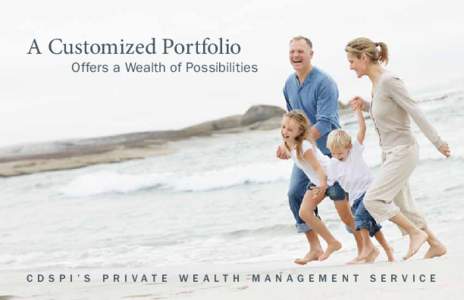 A Customized Portfolio  Offers a Wealth of Possibilities C D S P I ’ s