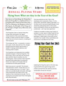 www.fsinmotion.com Phone: [removed]ANNUAL FLYING STARS  Year of the Goat 2015