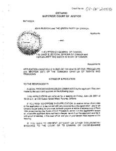 Evidence law / Joan Russow / Canadian Charter of Rights and Freedoms / Law / Notary / Affidavit