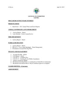 6:30 p.m.  April 10, 2012 COUNCIL-IN-COMMITTEE AGENDA