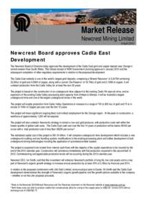 Microsoft Word - Market Release - Cadia East Board Approval FINAL.doc