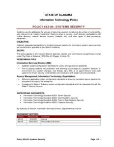 Policy 662 Systems Security