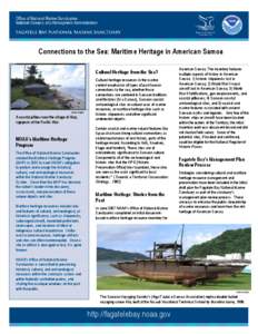 Connections to the Sea: Maritime Heritage in American Samoa Cultural Heritage from the Sea? NOAA ONMS  A coastal pillbox near the village of Alao;